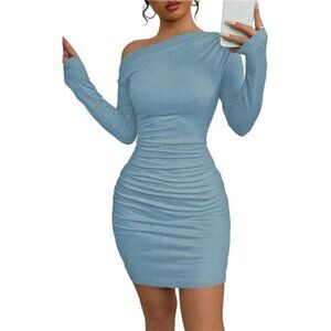 Off The Shoulder Dress for Women Blue